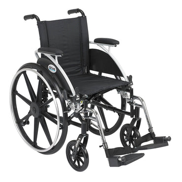 Drive Medical L412DDA-SF Viper Wheelchair with Flip Back Removable Arms, Desk Arms, Swing away Footrests, 12" Seat